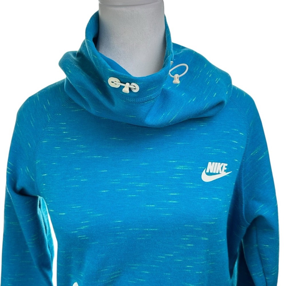 Nike Bright Blue Pullover Hoodie with White Accents - Picture 3 of 10